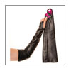 Fingerless Glove- TL0001 black leather/hot pink lining