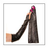 Fingerless Glove- TL0401 black leather/hot pink lining