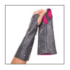 Fingerless Glove- TM0401 slate leather/hot pink lining