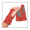 Fingerless Glove- TS0401 warm red leather/silver lining