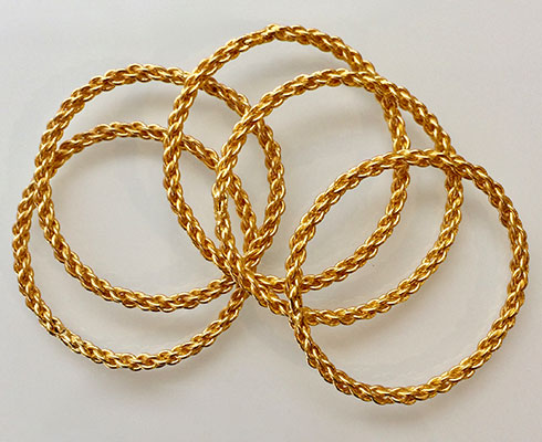 vintage bracelet-noir gold-plated braided bangles
