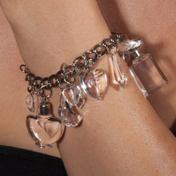 vintage bracelets - metal chain lucite charms