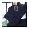 vintage handbag-Navy Blue Cordé Crochet Clutch