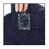 vintage handbag-Navy Blue Cordé Crochet Clutch detail