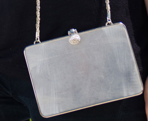 vintage handbag-Suarez Silver Metal Evening Bag