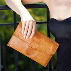 vintage handbags- camel envelope clutch SOLD