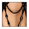 vintage necklace-black faceted glass detail 2