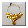 vintage necklace-kenneth lane gold bib detail