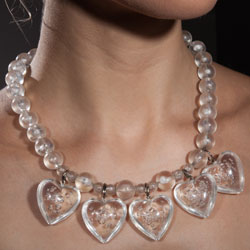 vintage necklace-lucite heart